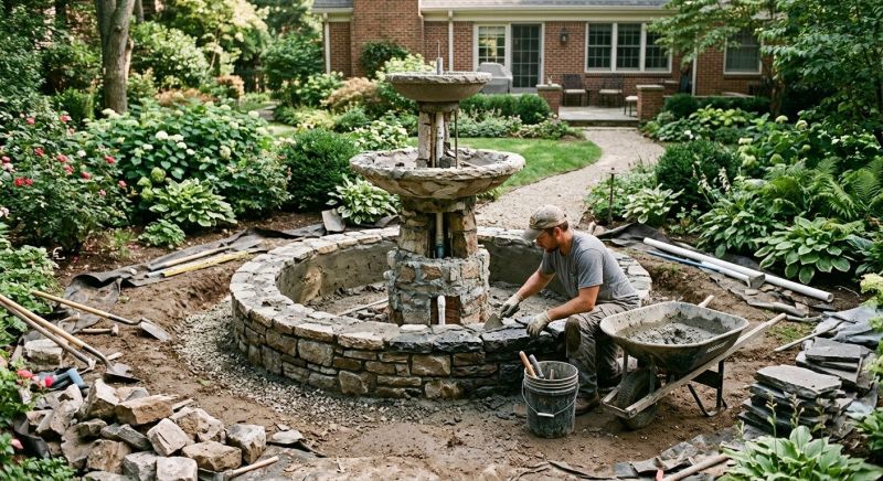 Garden Fountain Installation in Honolulu, HI