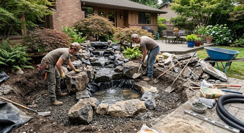 Pond Waterfall Construction in Honolulu, HI